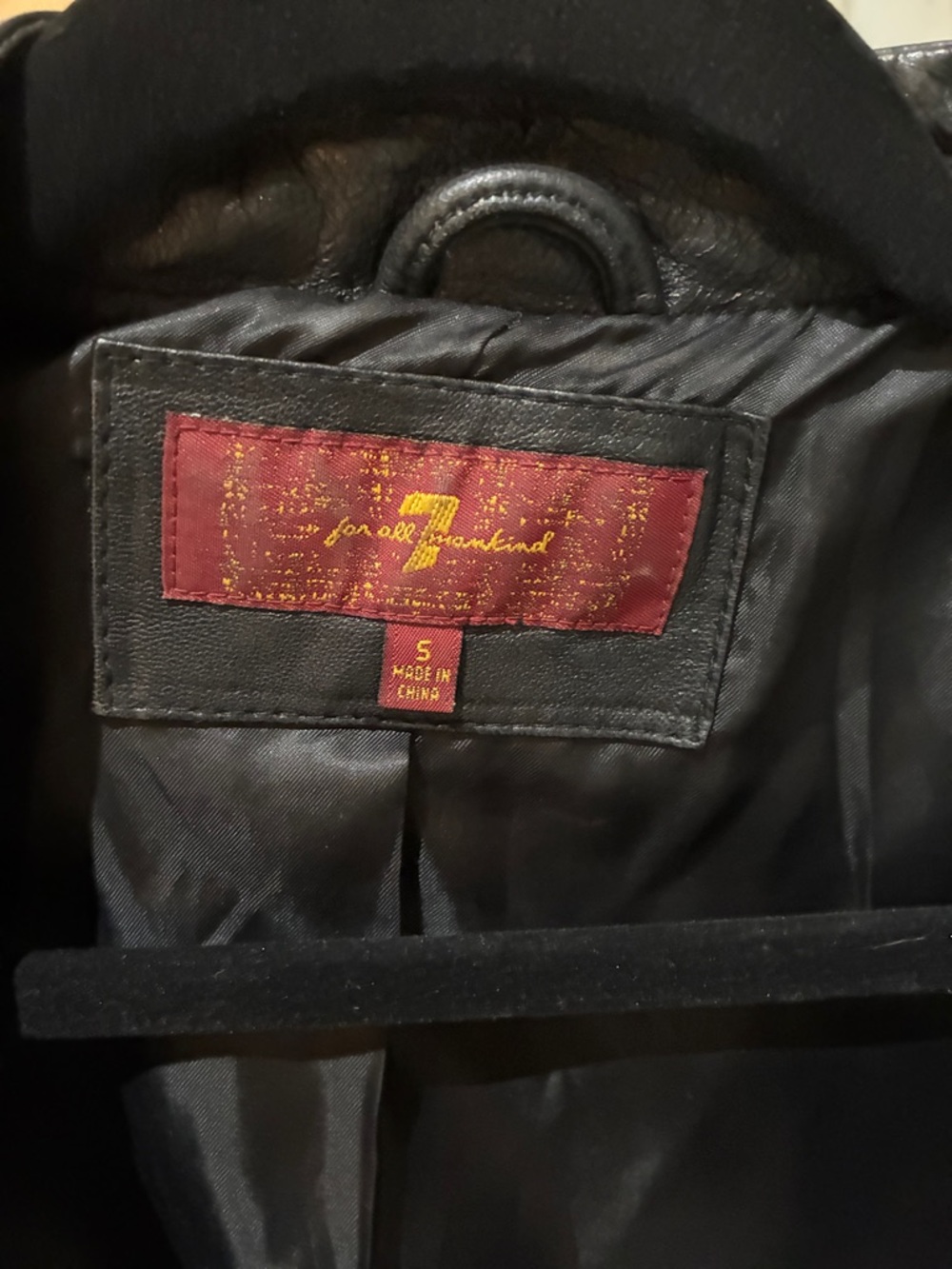 Vintage-ish 2010’s Black Genuine Leather 7 For All Mankind Women's Moto Jacket - Picture 2 of 6